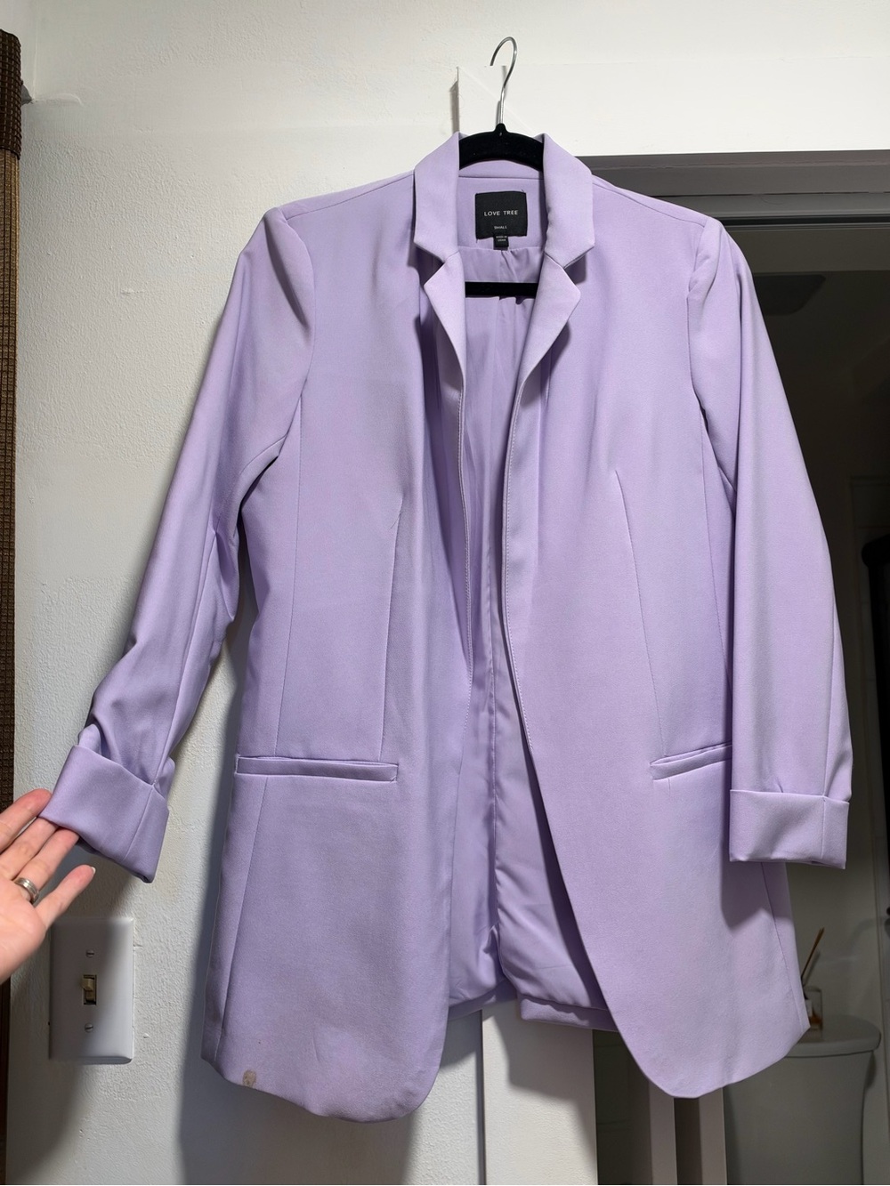 Love Tree Lavender Open-Front Blazer Jacket